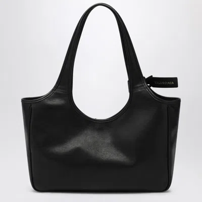 Balenciaga Laundrette East-west Black Leather Tote Bag Women In Black