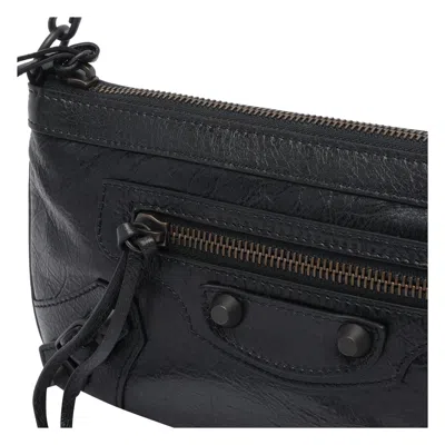 Balenciaga Le City Pouch On Strap In Arena Lambskin Bags In Black