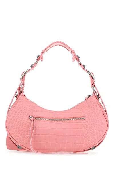 Balenciaga Women Pink Leather Le Cagole S Shoulder Bag In Pink