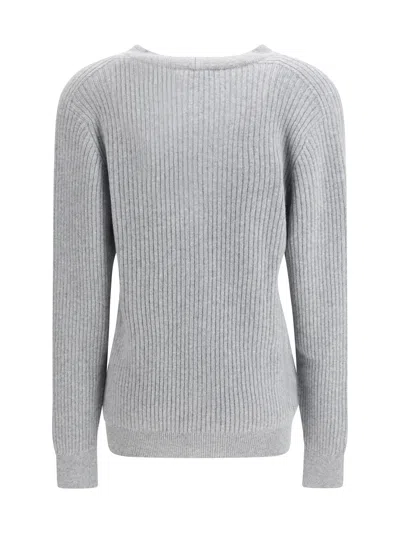 Balmain Long Cashmere Cardigan With Buttons In Gray