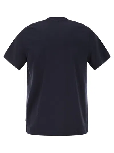 Hugo Boss Boss Men Cotton Jersey T-shirt With Logo In Blue