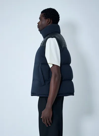 Bottega Veneta Men Midnight Blue Cotton Blend Down Jacket In Black