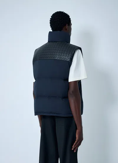 Bottega Veneta Men Midnight Blue Cotton Blend Down Jacket In Black