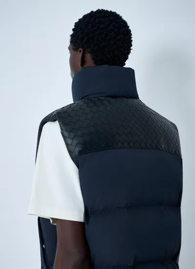 Bottega Veneta Men Midnight Blue Cotton Blend Down Jacket In Black