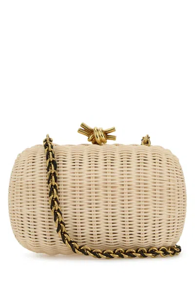 Bottega Veneta Women Raffia Knot Clutch In Neutral