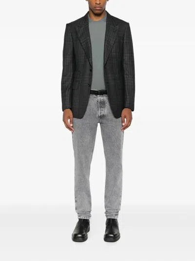 Brunello Cucinelli Straight Leg Jeans With Faded Effect And Five-pocket Design In Gray