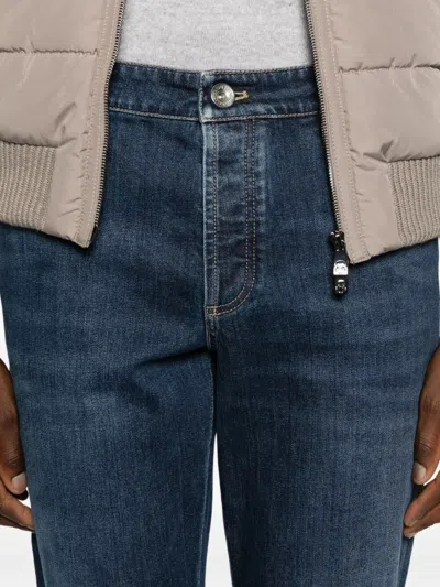 Brunello Cucinelli Whiskering-effect Jeans In Blue