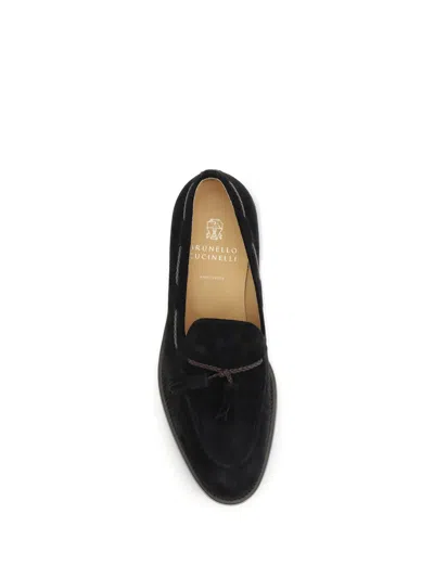 Brunello Cucinelli Men Suede Loafers In Black