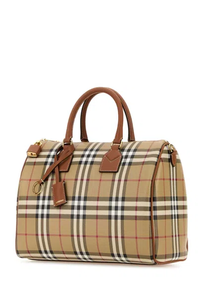 Burberry Women Printed Canvas Medium Check Handbag In Multi