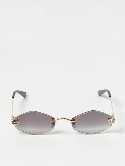 Cartier Sunglasses Woman Gold In Gray