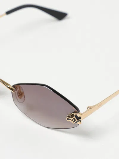 Cartier Sunglasses Woman Gold In Gray