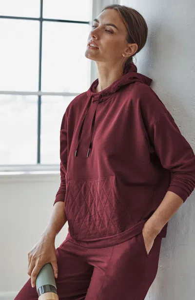 Jjill J.jill Fit Fleece Quilted-pocket Hoodie