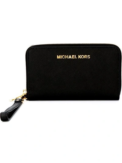 Michael Michael Kors 'jet Set Travel' Continental Wallet In Black