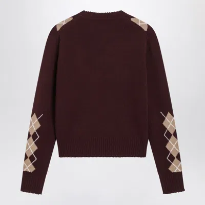 Chloé Bordeaux Diamond-pattern Wool Sweater Women In Brown