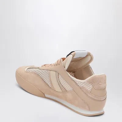 Chloé Kick Peachy Pink Sneaker In Mesh And Leather In Neutral