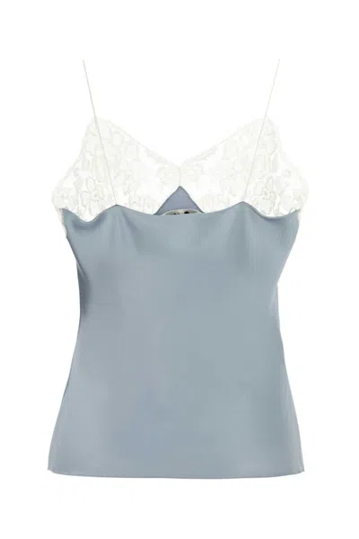 Chloé Chloe Women Powder Blue Satin Tank Top In Blue