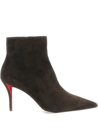 Christian Louboutin Miss Z 80 Suede Ankle Boots In Multi