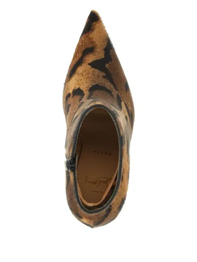 Christian Louboutin Miss Z 100mm Leopard Pony Hair Ankle Boots In Animal Print