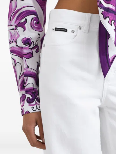 Dolce & Gabbana Cotton Trousers In White