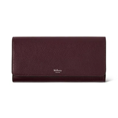 Mulberry Continental Wallet Black Cherry In Red