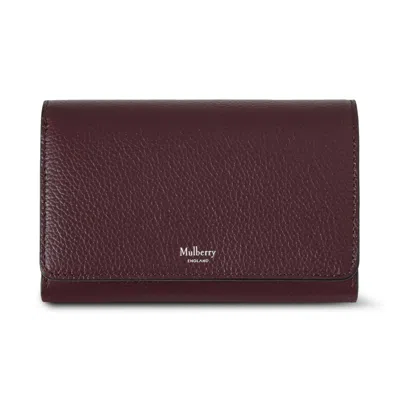 Mulberry Medium Continental French Purse Black Cherry In Burgundy