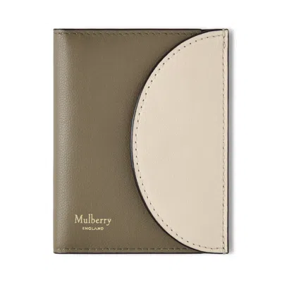 Mulberry Compact Bifold Card Wallet Eggshell-linen Green