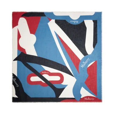 Mulberry Colour Block Square Scarf Brighton-night Sky