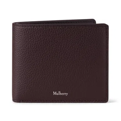 Mulberry 8 Card Wallet Ebony In Burgundy