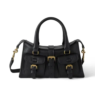 Mulberry Mini Roxanne Black High Shine Leather In Black
