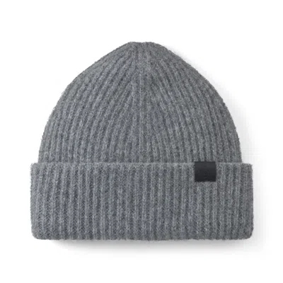 Mulberry Chunky Ribbed Beanie Dark Grey Melange In Gray
