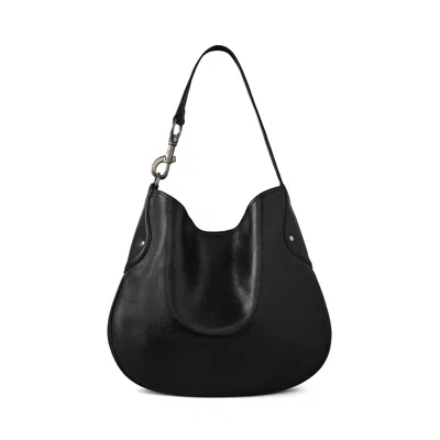 Mulberry Textured Shoulder Bag Metal Hardware In Black