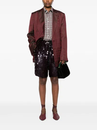 Dries Van Noten Women Bafya Double-breasted Jacket In Burgundy