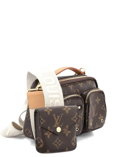 Pre-owned Louis Vuitton Utility Monogram Canvas Crossbody Bag In Brown