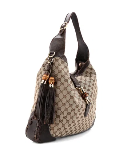Pre-owned Gucci New Jackie Bag Gg Canvas Large Hobo Bag In Neutral