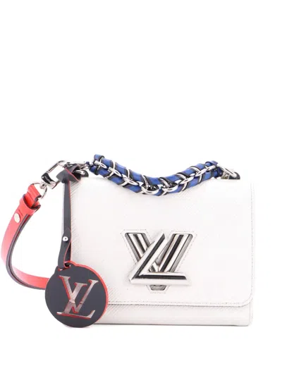 Pre-owned Louis Vuitton Braided Handle Twist Bag Epi Leather Pm Crossbody Bag In White