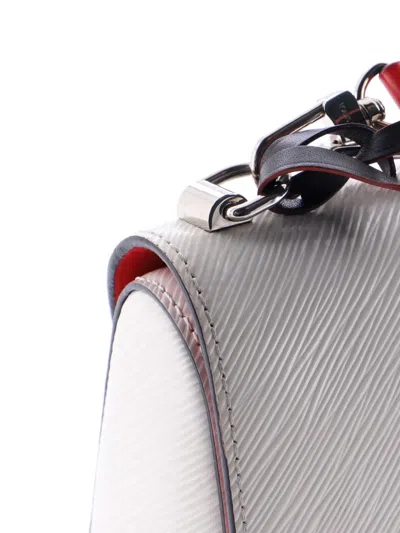 Pre-owned Louis Vuitton Braided Handle Twist Bag Epi Leather Pm Crossbody Bag In White