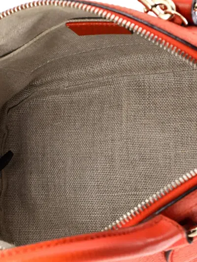 Pre-owned Gucci Convertible Dome Leather Mini Satchel In Orange