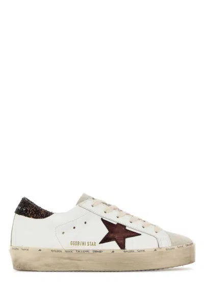 Golden Goose Deluxe Brand White Hi Star Sneakers In White