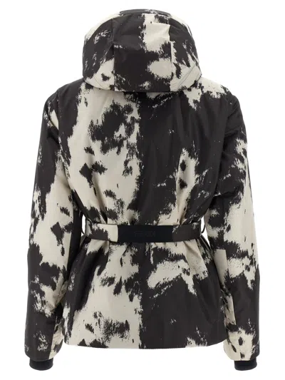 Fendi Frosted Fauna Puffer Jackets Multicolor In Black