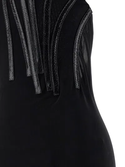 Dsquared2 Backless Floor-length Fitted Corset Dress In Black