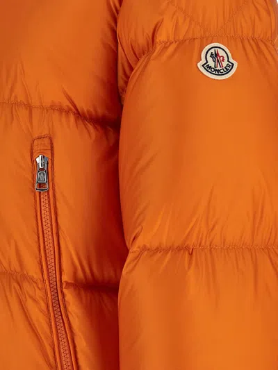 Moncler Long-sleeved Cotton Jacket In Orange