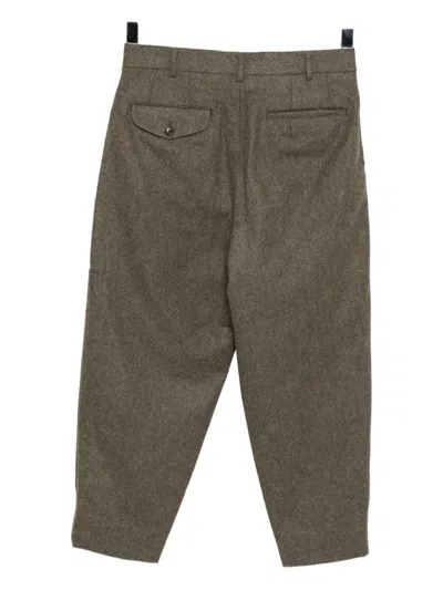 Comme Des Garçons Pleated Tapered Trousers In Green