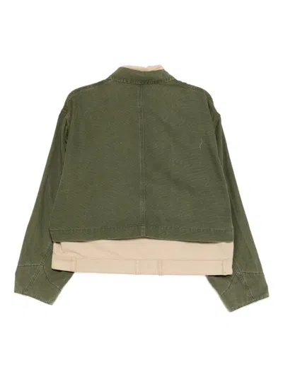 We11 Done Doubled Wrok Jacket In Green