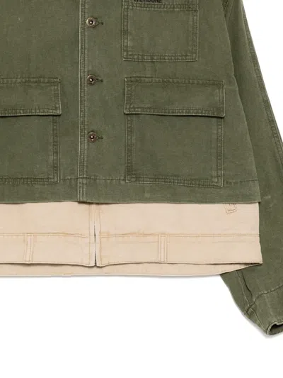 We11 Done Doubled Wrok Jacket In Green