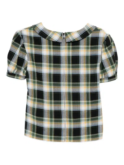 Shushu-tong Notched-collar Puff-sleeves Blouse In Multi