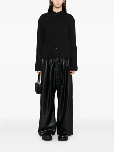 Team Wang Design Textured Shirts In Black