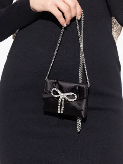 Jimmy Choo Bow Chain Cardholder In Black