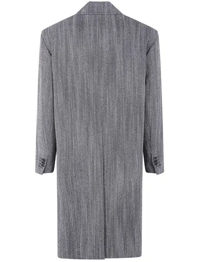 Dsquared2 Herringbone Double Breast Coat Clothing In Gray