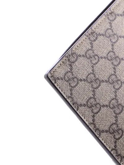 Pre-owned Gucci Neo Vintage Wristlet Pouch Gg Coated Canvas Clutch Bag In Neutral