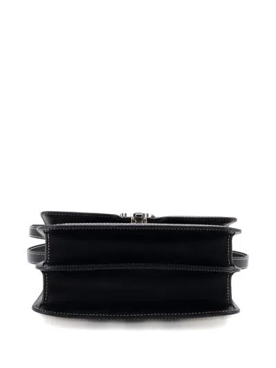 Pre-owned Burberry Tb Flap Bag Check Canvas Small Crossbody Bag In Neutral